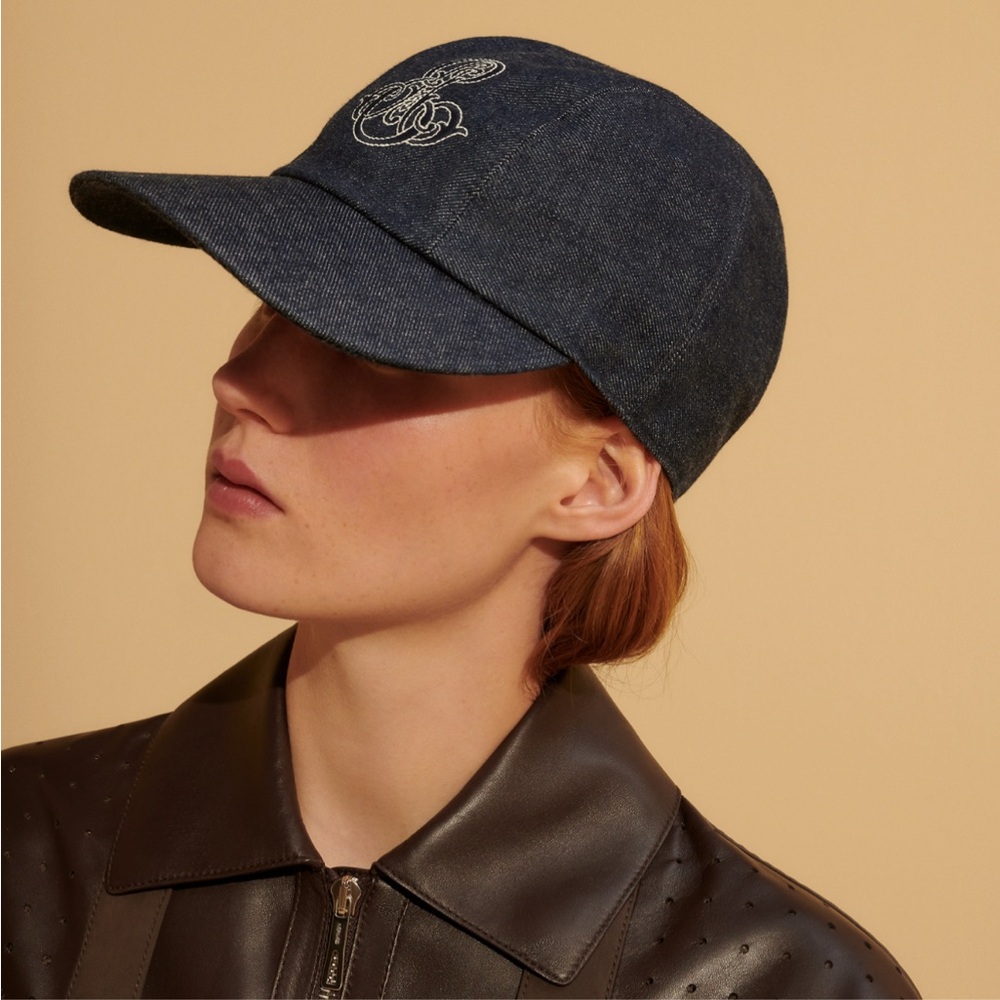 Hermès "Davis Emile Hermès" Womens Sz 57 Cap in Indigo NEW w/ Dust Bag & Receipt
